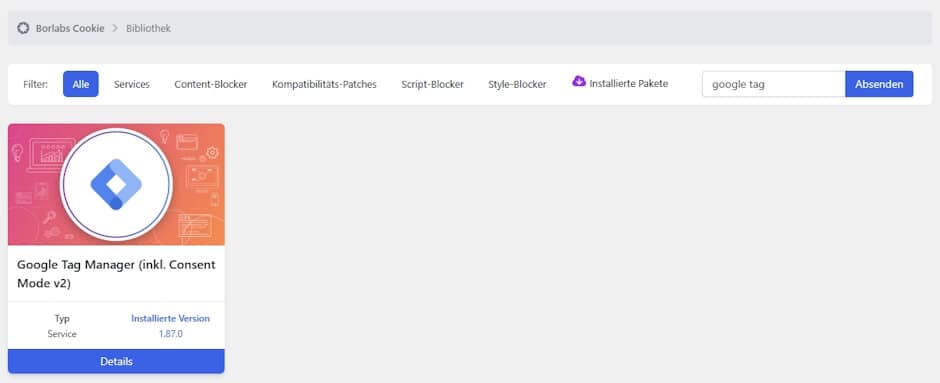 Borlabs Bibliothek - Google Tag Manager Template