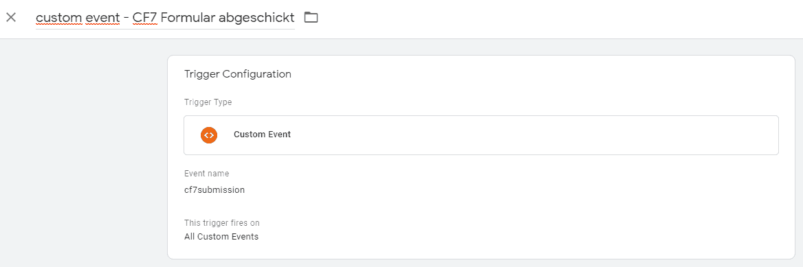 CF7 Custom Event