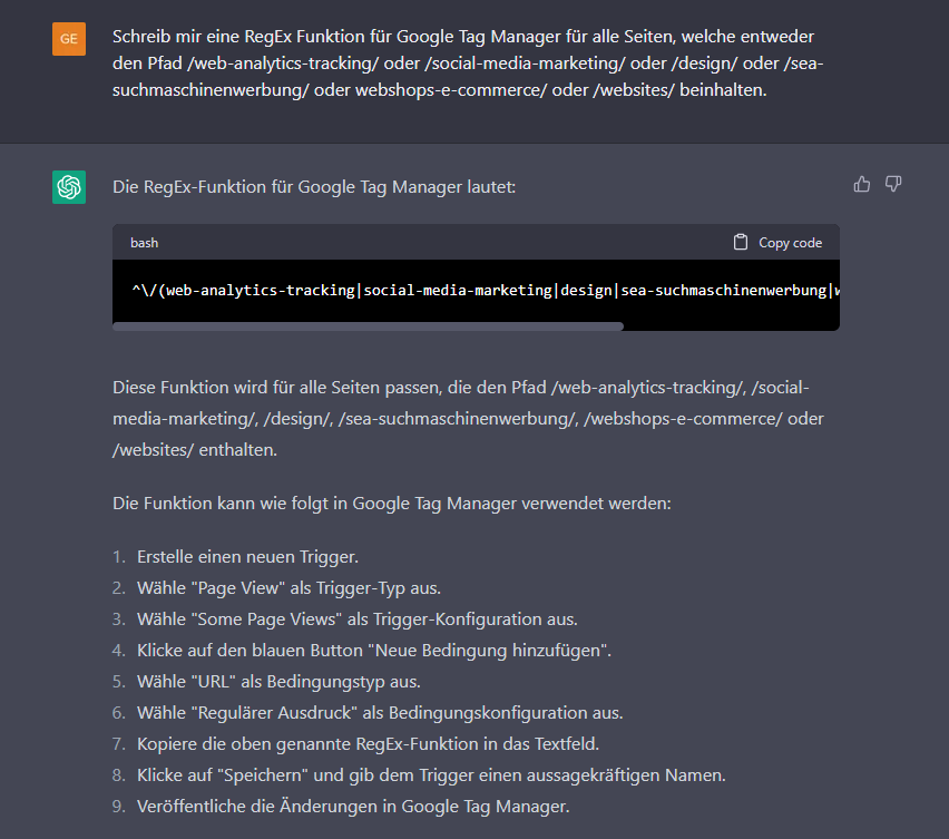 ChatGPT Regex