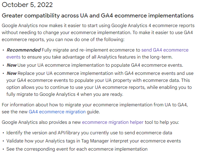 GA4 Release Notes