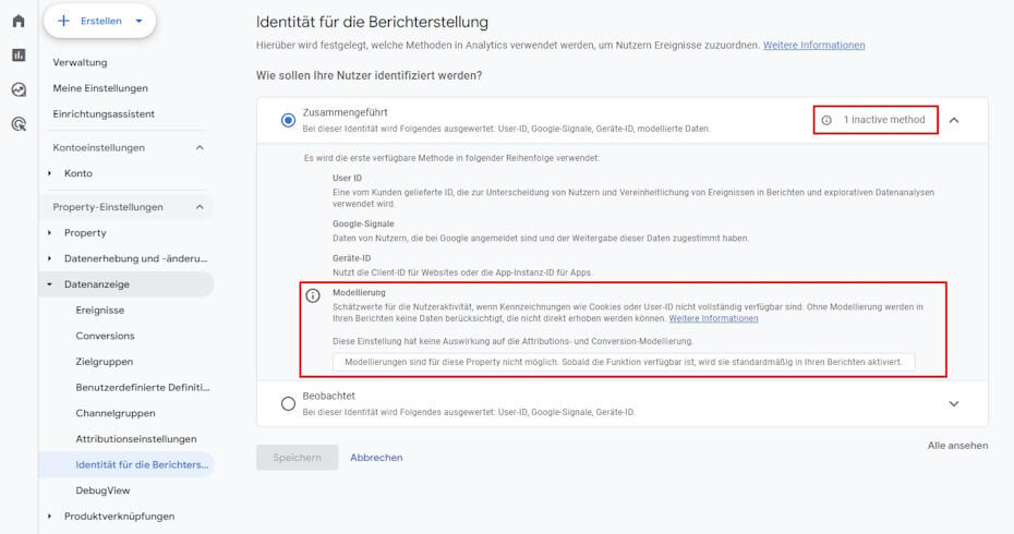 GA4 Modellierung Consent Mode