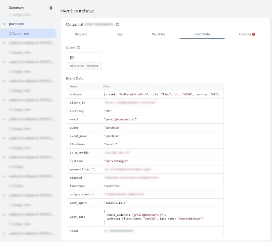 purchase Webhook - Event Data