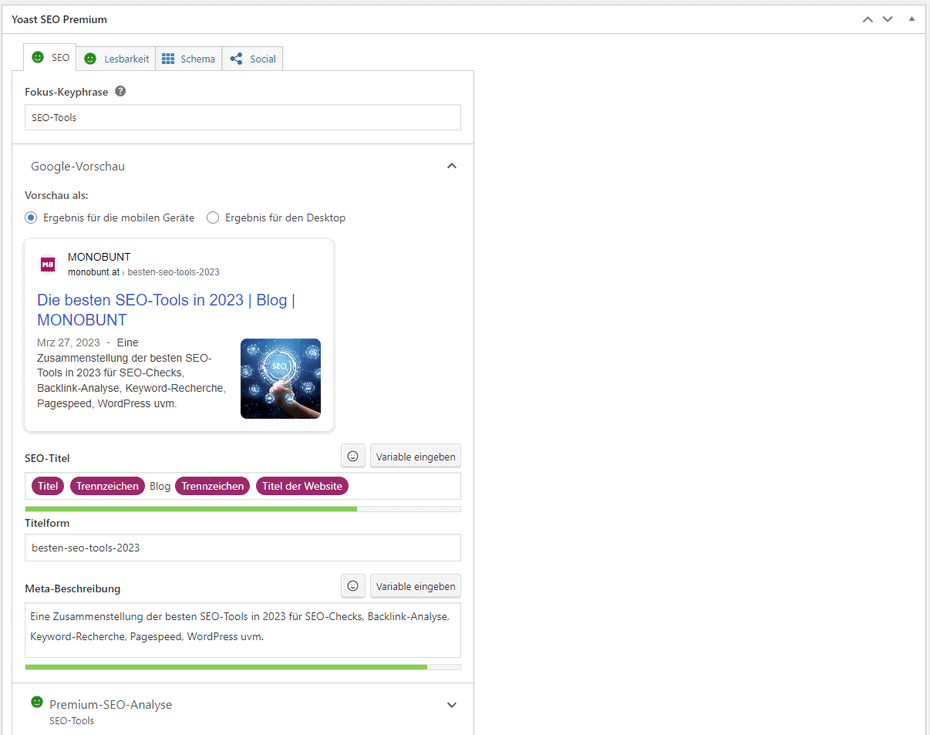 SEO Tools: YoastSEO