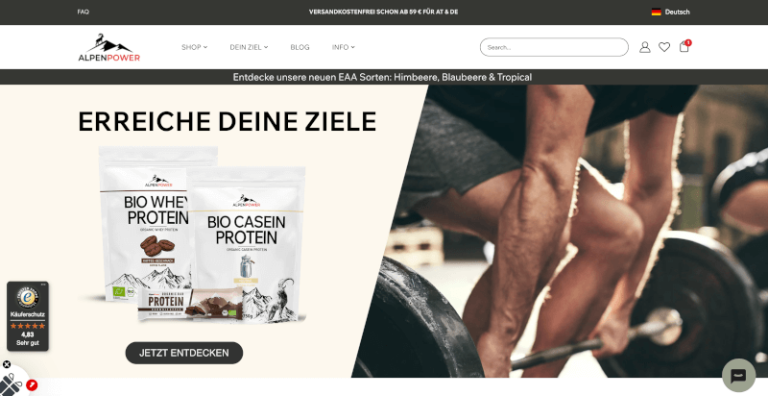 alpenpower.com Homepage Shopify 2025