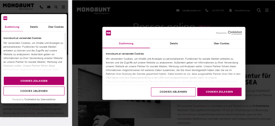 Consent Banner monobunt.at