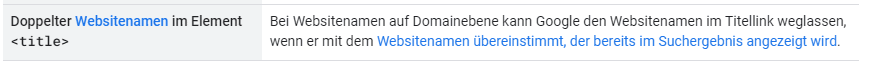 Doppelter Websitename