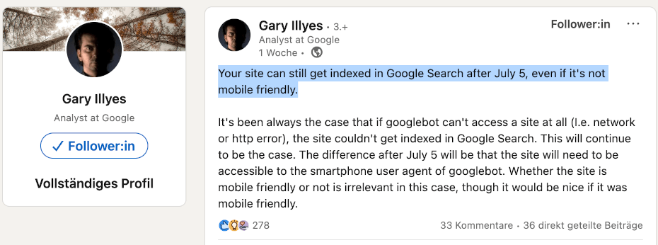 Gary Illyes Statement