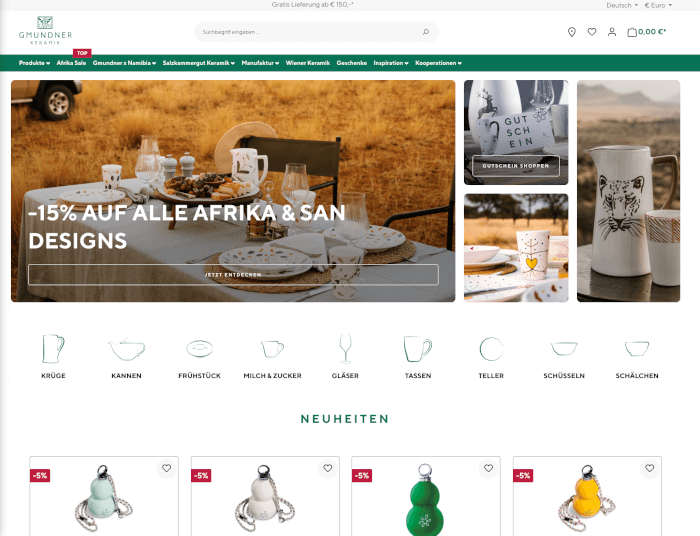 Gmundner.com - Homepage der relaunchten Seite