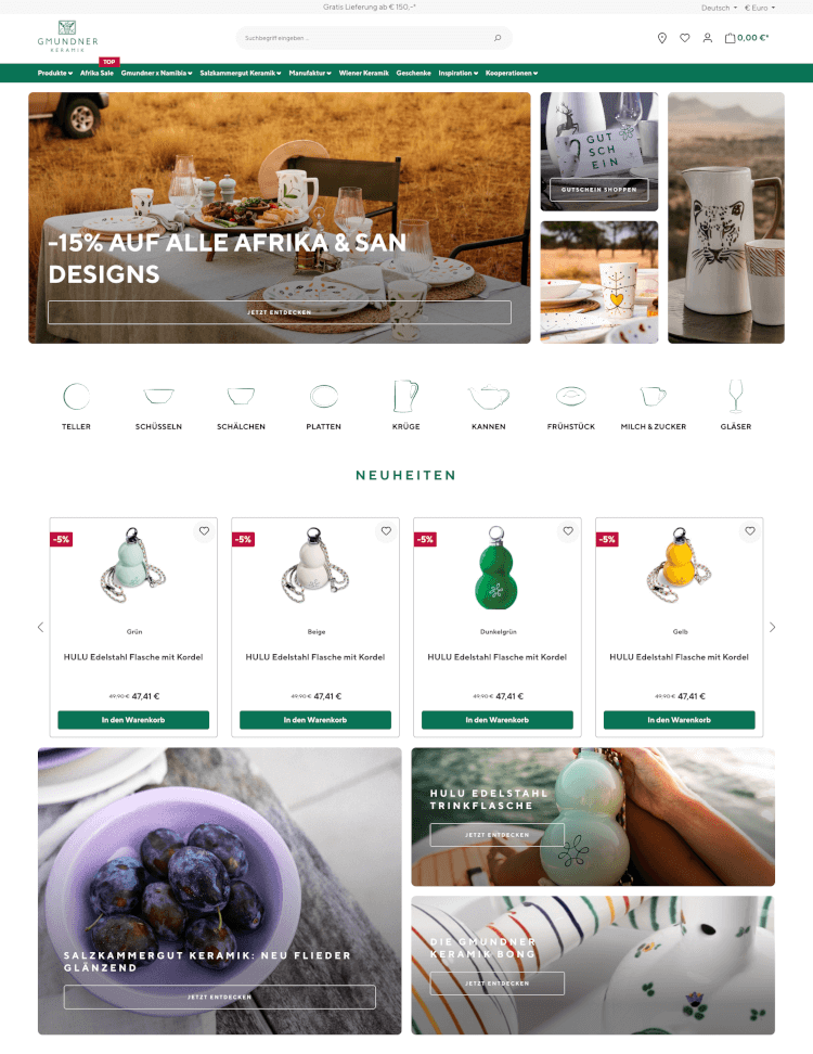 Gmundner Keramik Homepage - Relaunch 2025