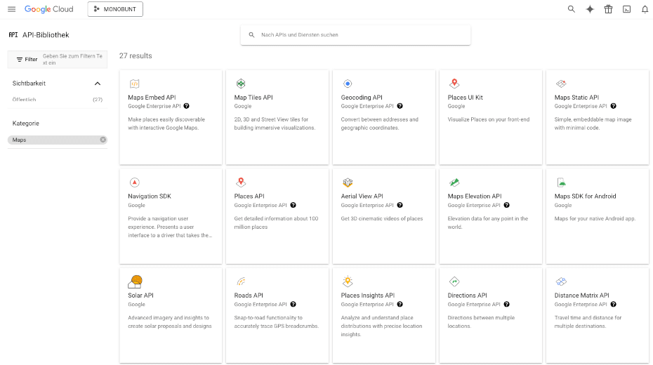 Google Cloud APIs - Maps