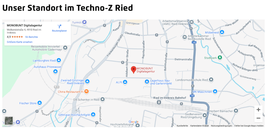 Google Map MONOBUNT Website