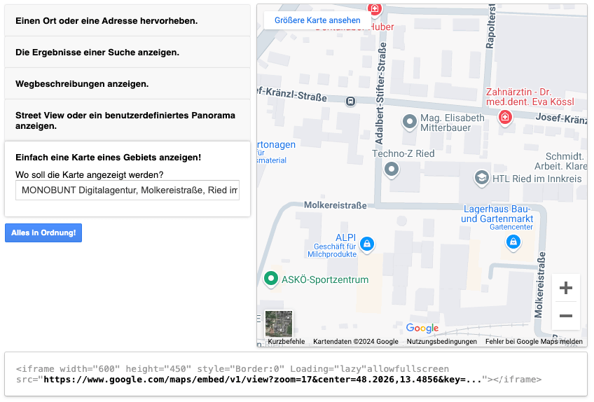 Google Maps Platform - Embed API
