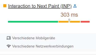 INP PageSpeed Insights