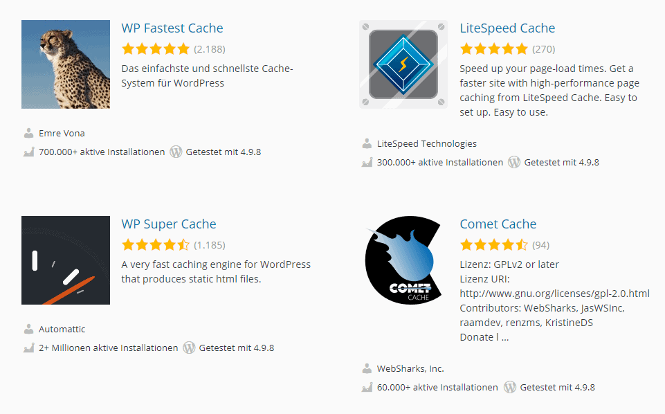 WordPress Caching Plugins
