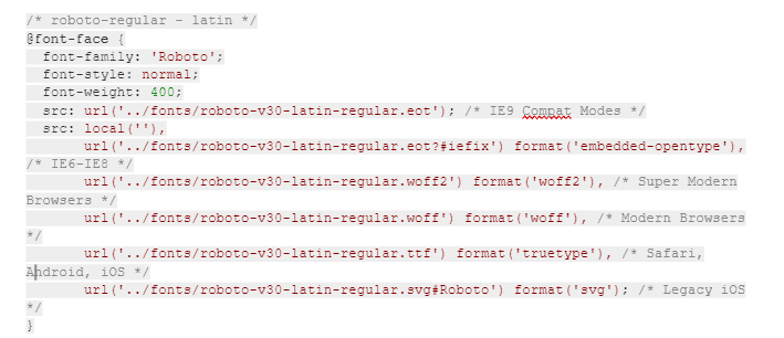 Roboto Webfonts