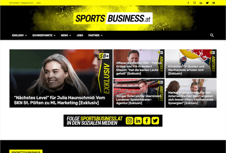sportsbusiness.at Homepage Screenshot